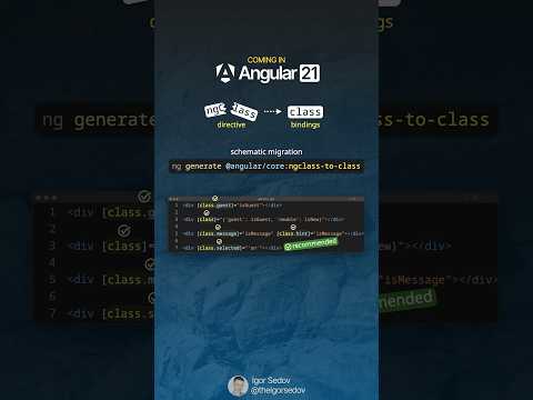New in Angular 21: ngClass Migration to Class Bindings #angular #angular21