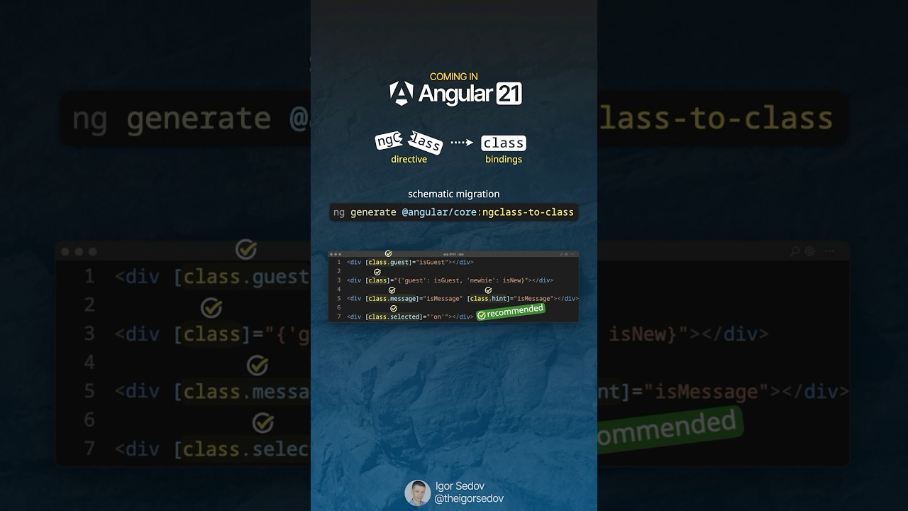 New in Angular 21: ngClass Migration to Class Bindings #angular #angular21