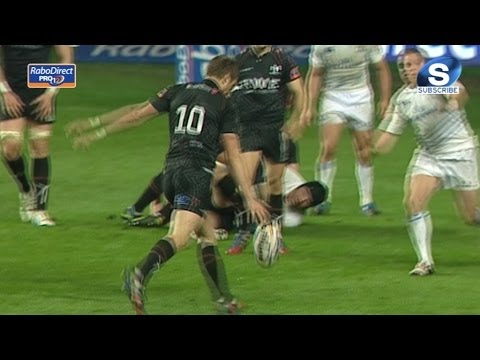 Vital Dan Biggar Drop Goal - Ospreys v Leinster 11th April 2014