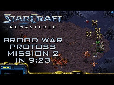 StarCraft Remastered Broodwar Protoss Mission 2: Dunes of Shakuras (Speedrun / Walkthrough)