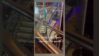 “Walking up diamond stairs, Magic in the air! #cruise #travel