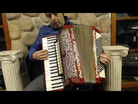 2399 - Red Sparkle Horch Piano Accordion LMMM 41 120 $1195