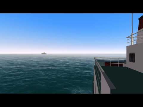 COLREGs - Rule 16 - Scenario: Overtaking STBD 130° (reducing speed) - Bridge view