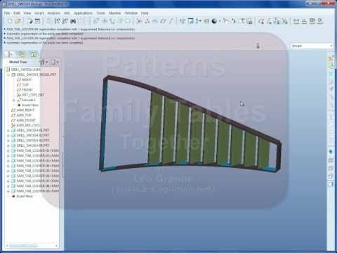 Pro/ENGINEER Using Family Tables and Patterns