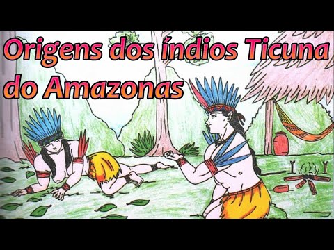 História da origem dos índios Ticuna. Museu indígena Magüta, Benjamin Constant, estado do Amazonas.