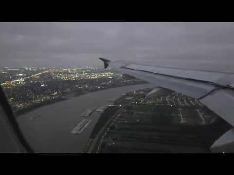 An early evening take-off from New Orleans (MSY) just after sunset