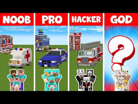 Ultimate Minecraft Build Challenge - NOOB vs PRO vs HACKER vs GOD