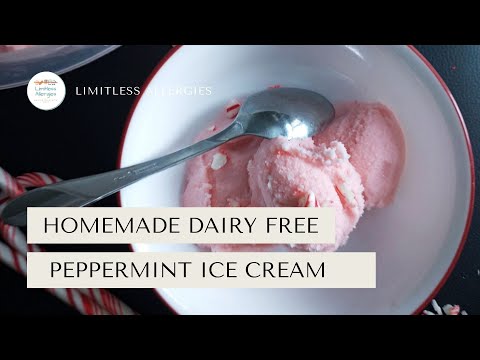 Homemade Dairy Free Peppermint Ice cream
