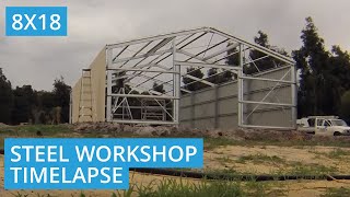 8m X 18m Steel Workshop Shed Build in Chittering, WA 6084