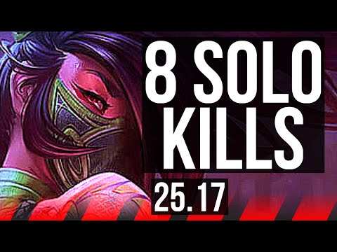AKALI vs GANGPLANK (TOP) | 8 solo kills | KR Master | 25.17