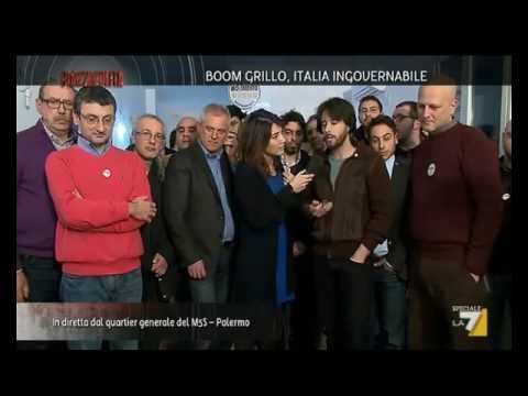 BOOM GRILLO, ITALIA INGOVERNABILE. "Piazza Pulita 25 02 2013"