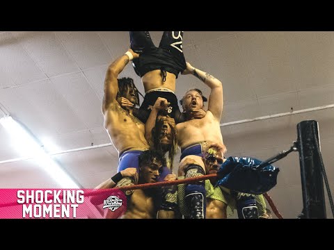 TOWER OF DOOM! AVA launched into pile of lipstick! - Limitless Wrestling (Intergender, Trios)
