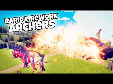 CRAZY RAPID FIREWORK ARCHERS VS GIANTS | TABS MODDED GAMEPLAY