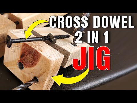 2 in 1 Cross Dowel Barrel Nut Jig for Detachable Wooden