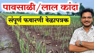 पावसाळी लाल कांदा संपूर्ण फवारणी वेळापत्रक 🔥 Pawasali Lal kanda Favarani schedule