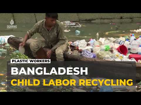 Bangladesh's street cleaners: Children picking up plastic bottles to sell them