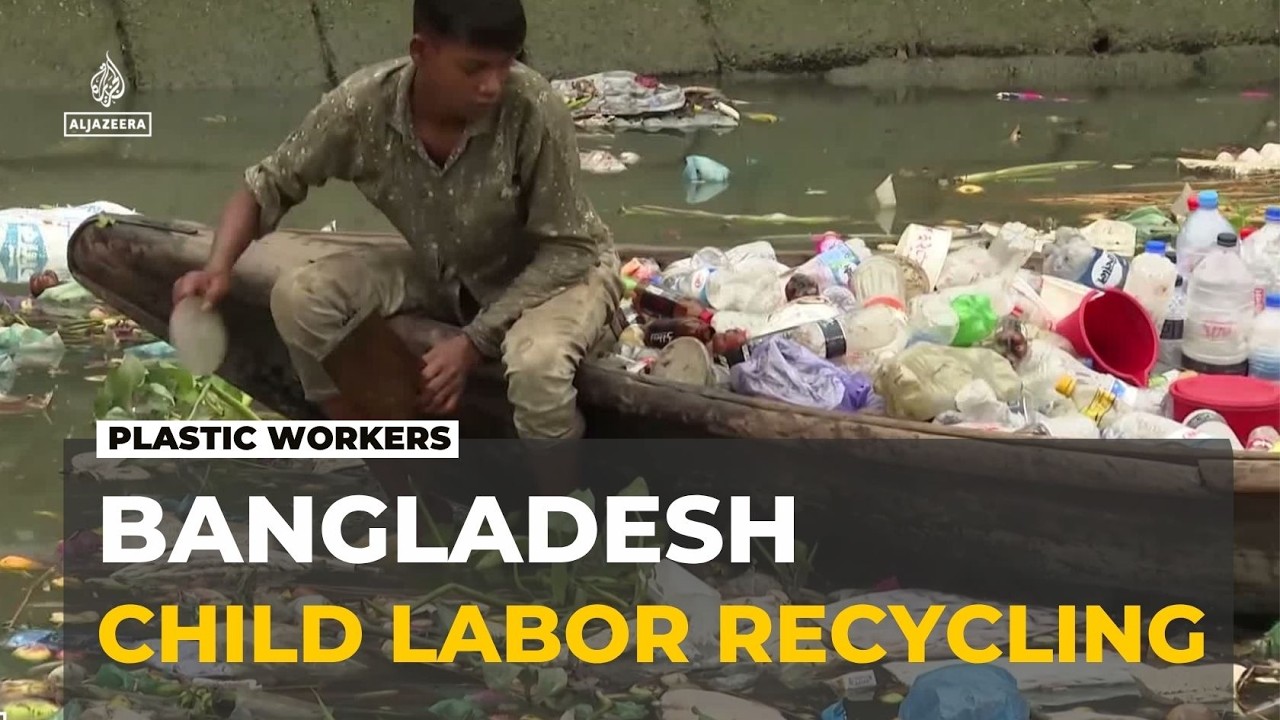 Bangladesh's street cleaners: Children picking up plastic bottles to sell them