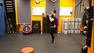 Dumbbell Forward Lunge with a Press