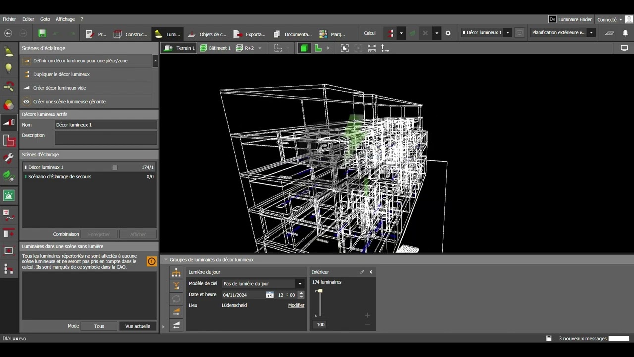 Projet d'éclairage tertiaire