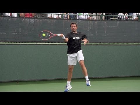 Stanislas Wawrinka Forehand In Super Slow Motion - Indian Wells 2013 - BNP Paribas Open