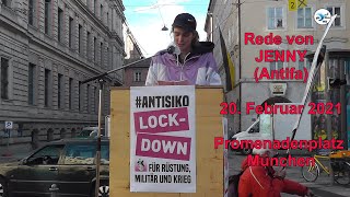 #Antisiko​ 20.2.2021 Rede von Jenny (Antifa) beim Bayerischen Hof in München