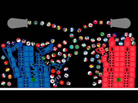 Castle Destruction Marble Race Countryballs