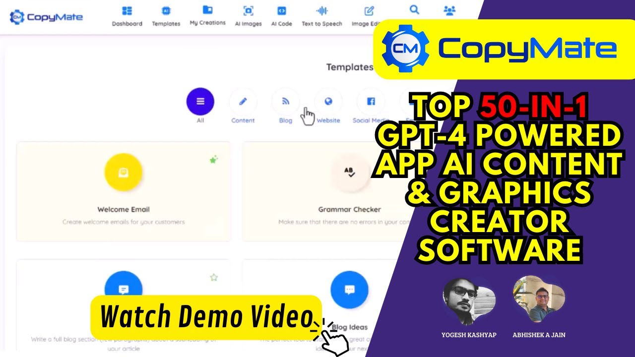 CopyMate™ Pro Review : TOP 50-In-1 GPT4 Powered Ai Content & Graphics Creator Software