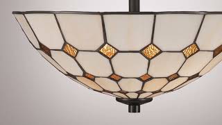 1_Watch A Video About the Robert Louis Tiffany Audrey 16 Wide Art Glass 2 Light Ceiling Light
