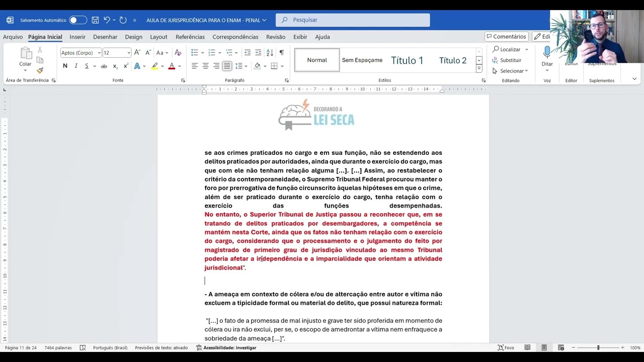 ENAM: Julgados de Direito Penal Mais Recorrentes em Provas da FGV - Bloco 2