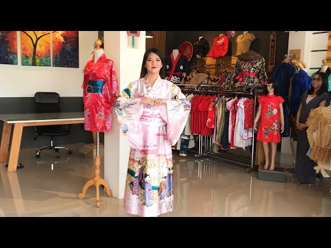 Wie bindet man einen japanischen Damen Yukata Kimono mit Obi Gürtel? Einen Kimono richtig anziehen.