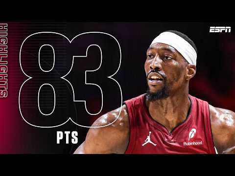83 POINTS 🤯 Bam Adebayo passes Kobe Bryant's record for SECOND-MOST PTS in a game | NBA on ESPN
