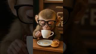 Download lagu baby monkey drink specialty coffee in a modern cafe ☕🥐🍩🪑🎶 mp3