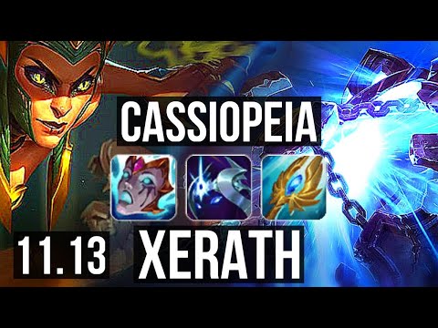 CASSIOPEIA vs XERATH (MID) | 2700+ games, 2.5M mastery, Godlike, 7/2/4 | KR Diamond | v11.13