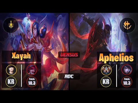 Ruler XAYAH (ADC) [Lethal Tempo] VS APHELIOS - Challenger KR Patch 10.3