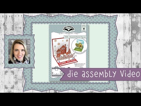 Karen Burniston Die Set #1015 House and Fence Pop-up Assembly