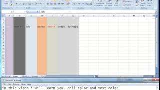 excel cell background color and text color