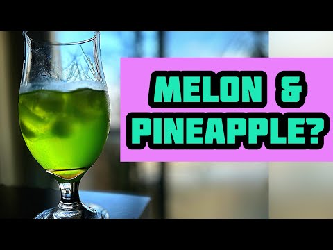 MIDORI PINEAPPLE FIZZ. Cocktail Recipe.