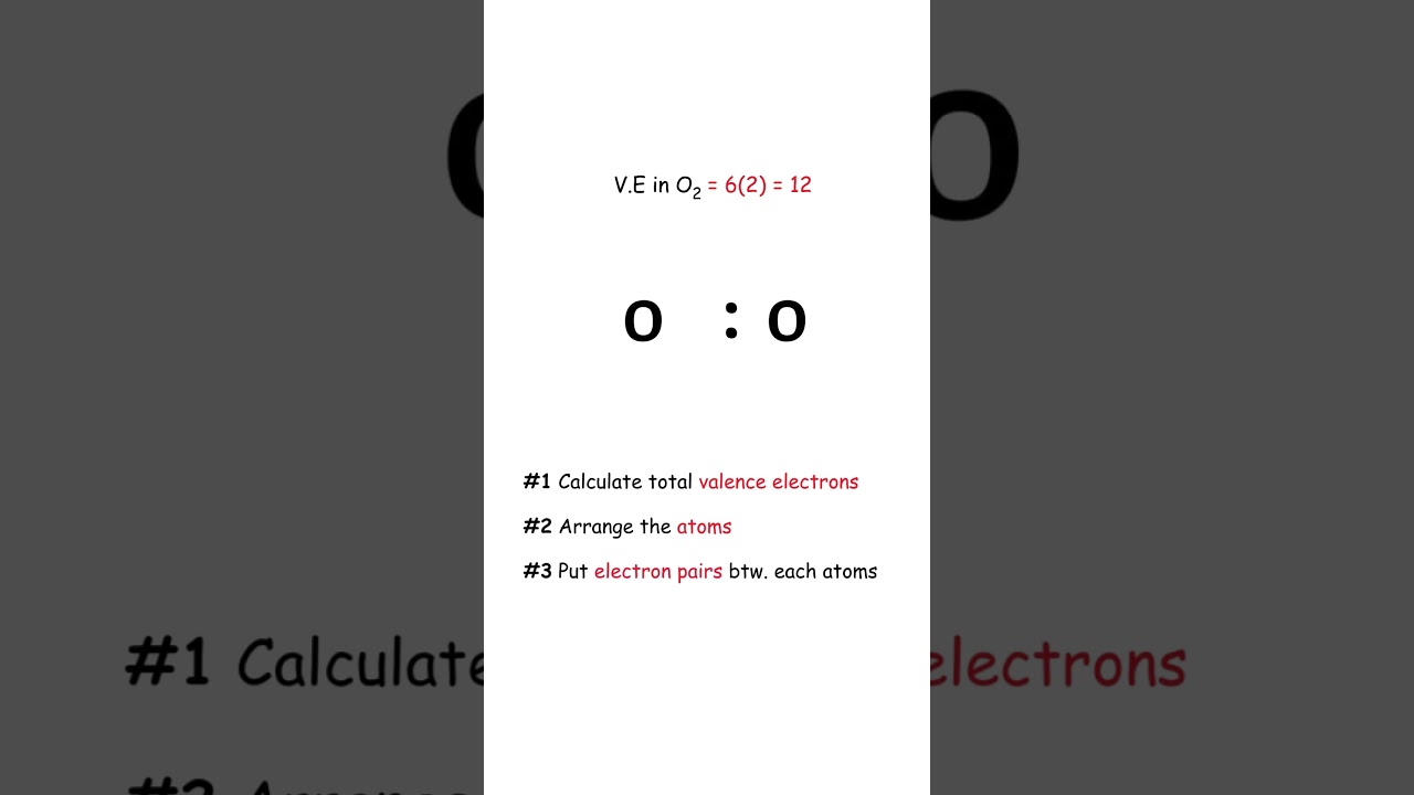 O2 (Oxygen) lewis structure #chemistry #o2 #oxygen #lewisstructure