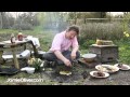 Jamie Oliver makes BBQ flat bread with wild garlic dressing