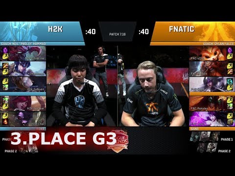 Fnatic vs H2K Gaming | Game 3 3rd Place S7 EU LCS Summer 2017 Play-Offs in Paris | FNC vs H2K G3