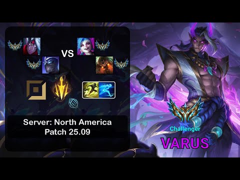 Varus ADC + Shen vs Jinx + Nautilus - NA Challenger - Patch 25.09