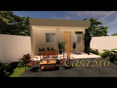 Planta de Casa Pequena Kitnet 5x6 com 1 Quarto/