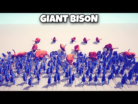 GIANT BISON VS MELEE UNITS - Totally Accurate Battle Simulator TABS