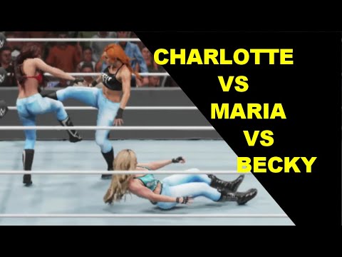 WWE 2K19 Becky Lynch vs Charlotte Flair vs Maria Kanellis - Triple Threat