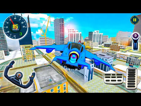 Flying Car Robot Simulator - Police Car Robot Car Transform into Flying Car - Android Gameplay