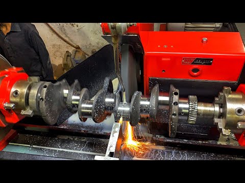 Crankshaft Bearings Wear Out Due to Oil Leakage || Grinding Crankshaft Rod Journals on Crankgrinder