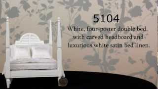 1/12 White Four-poster Double Bed The Dolls House Emporium