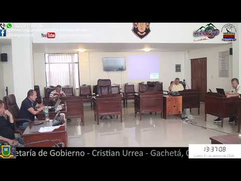 Sesión Concejo Municipal - Control Político Secretaría de Gobierno - Gachetá, Cundinamarca