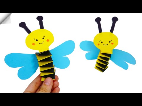 How to make a paper bee Moving paper toys
