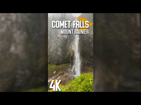 4K Nature for Vertical Screens - 3HRS Comet Falls Ambience, Mount Rainier - Relaxation & Deep Sleep